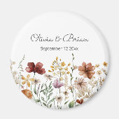パーソナライズされた水彩のワイルドフラワー Pretty Floral マグネット (正面)