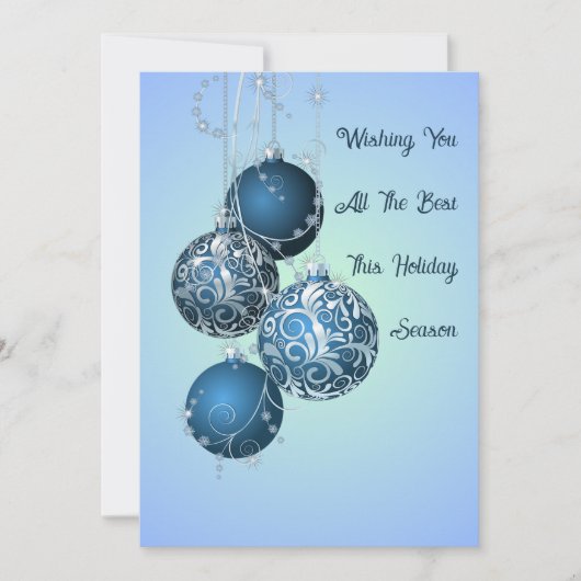 パーソナライズされた水彩の木のフラットホリデーカード シーズンカード (正面)