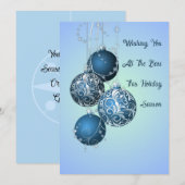 パーソナライズされた水彩の木のフラットホリデーカード シーズンカード (正面/裏面)