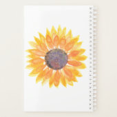 パーソナライズされた水彩ひまわりプランナー プランナー手帳 (裏面)