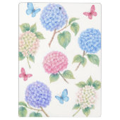 パーソナライズされた水彩アジサイの花 クリップボード (裏面)