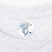 パーソナライズされた水彩イルカ ラベル (貼付)