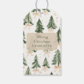 パーソナライズされた水彩クリスマスツリー ギフトタグ (裏面)