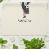 パーソナライズされた水彩卒業(3) キッチンタオル (折り畳み)