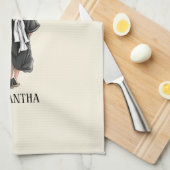 パーソナライズされた水彩卒業(3) キッチンタオル (四つ折り)