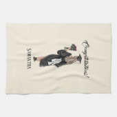 パーソナライズされた水彩卒業(3) キッチンタオル (横)