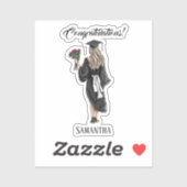 パーソナライズされた水彩卒業(3) シール (シート)