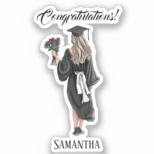 パーソナライズされた水彩卒業(3) シール