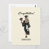 パーソナライズされた水彩卒業(3) ポストカード (正面/裏面)