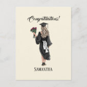 パーソナライズされた水彩卒業(3) ポストカード (正面)