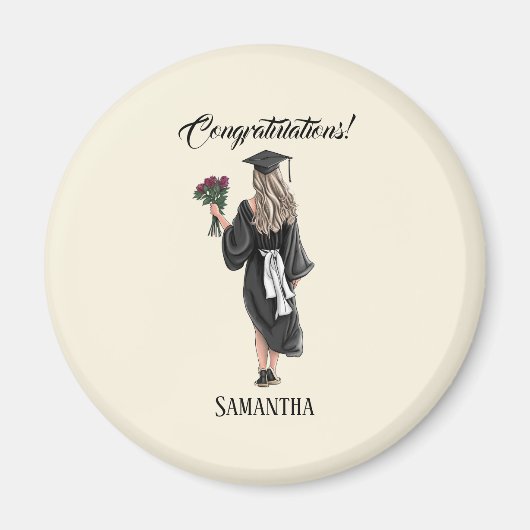 パーソナライズされた水彩卒業(3) マグネット (正面)