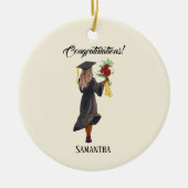 パーソナライズされた水彩卒業(5) セラミックオーナメント (正面)