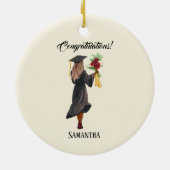 パーソナライズされた水彩卒業(5) セラミックオーナメント (裏面)