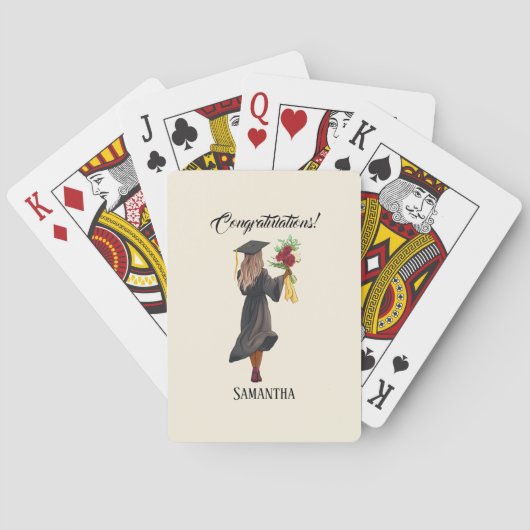 パーソナライズされた水彩卒業(5) トランプ (裏面)