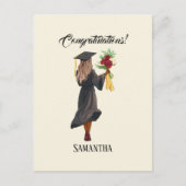 パーソナライズされた水彩卒業(5) ポストカード (正面)