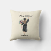 パーソナライズされた水彩卒業(8) クッション (裏面)