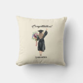 パーソナライズされた水彩卒業(8) クッション (正面)