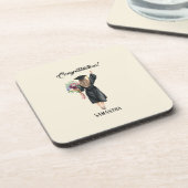 パーソナライズされた水彩卒業(8) コースター (左側)