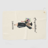 パーソナライズされた水彩卒業(8) ゴルフタオル (横)