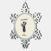 パーソナライズされた水彩卒業(8) スノーフレークピューターオーナメント (右)