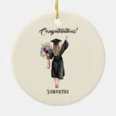 パーソナライズされた水彩卒業(8) セラミックオーナメント (裏面)