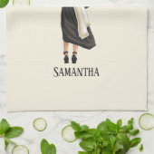 パーソナライズされた水彩卒業(9) キッチンタオル (折り畳み)