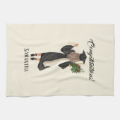 パーソナライズされた水彩卒業(9) キッチンタオル (横)