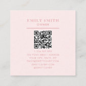 パーソナライズされた水彩可愛いピンクのグミベア スクエア名刺 (裏面)