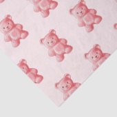 パーソナライズされた水彩可愛いピンクのグミベア 薄葉紙 (詳細)