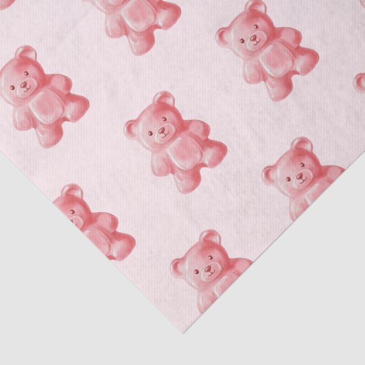 パーソナライズされた水彩可愛いピンクのグミベア 薄葉紙 (詳細)