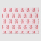 パーソナライズされた水彩可愛いピンクのグミベア 薄葉紙 (正面)