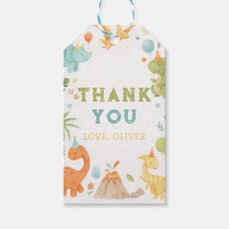 パーソナライズされた水彩恐竜ギフトタグ ギフトタグ