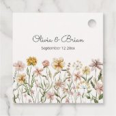 パーソナライズされた水彩画のワイルドフラワーの花畑の花 フェイバータグ (裏面)