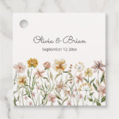 パーソナライズされた水彩画のワイルドフラワーの花畑の花 フェイバータグ (正面)