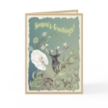 パーソナライズされた水彩画の森の季節の挨拶