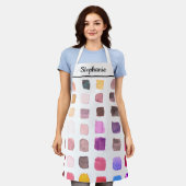 パーソナライズされた水彩画家  エプロン (着用した状態)