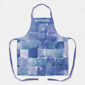 パーソナライズされた水彩画絵を描家ブルー エプロン (正面)