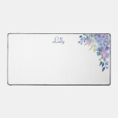 パーソナライズされた水彩紫紫紫紫紫紫陽花 デスクマット (正面)