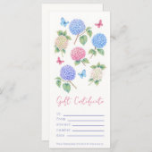 パーソナライズされた水彩紫陽花ギフト券 (正面/裏面)