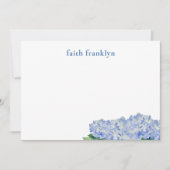 パーソナライズされた水彩紫陽花文具 サンキューカード (正面)