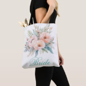 パーソナライズされた水彩花の花嫁トート トートバッグ (クローズアップ)