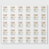 パーソナライズされた水彩茶会 ブライダルシャワー ラッピングペーパー (フラット)