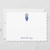 パーソナライズされた水彩青紫陽花 サンキューカード (正面)