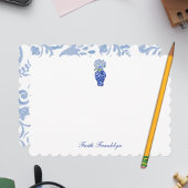 パーソナライズされた水彩青紫陽花 サンキューカード