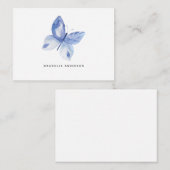 パーソナライズされた水彩青蝶 ノートカード (正面/裏面)