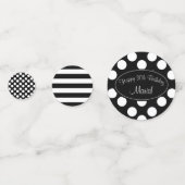 パーソナライズされた水玉模様とストライプ紙吹雪 コンフェッティ (裏面)