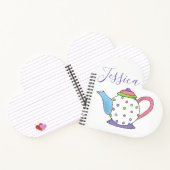 パーソナライズされた水玉模様ティーポットティーポットパーティー時間 ノートブック (内部)