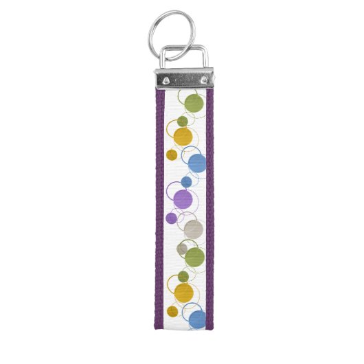パーソナライズされた水玉模様デザイナのリストキーチェーン リストバンドキーホルダー (鍵トップ)