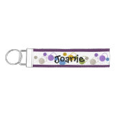 パーソナライズされた水玉模様デザイナのリストキーチェーン リストバンドキーホルダー (鍵左)