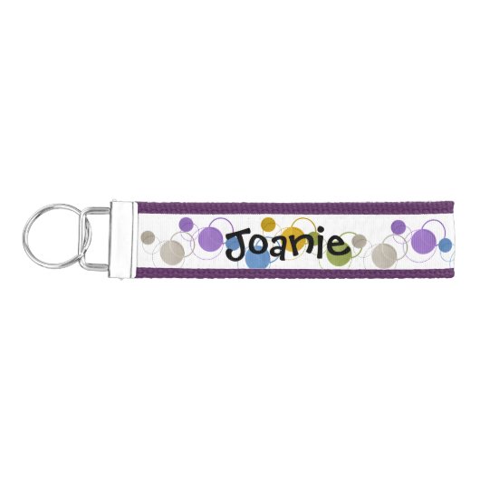 パーソナライズされた水玉模様デザイナのリストキーチェーン リストバンドキーホルダー